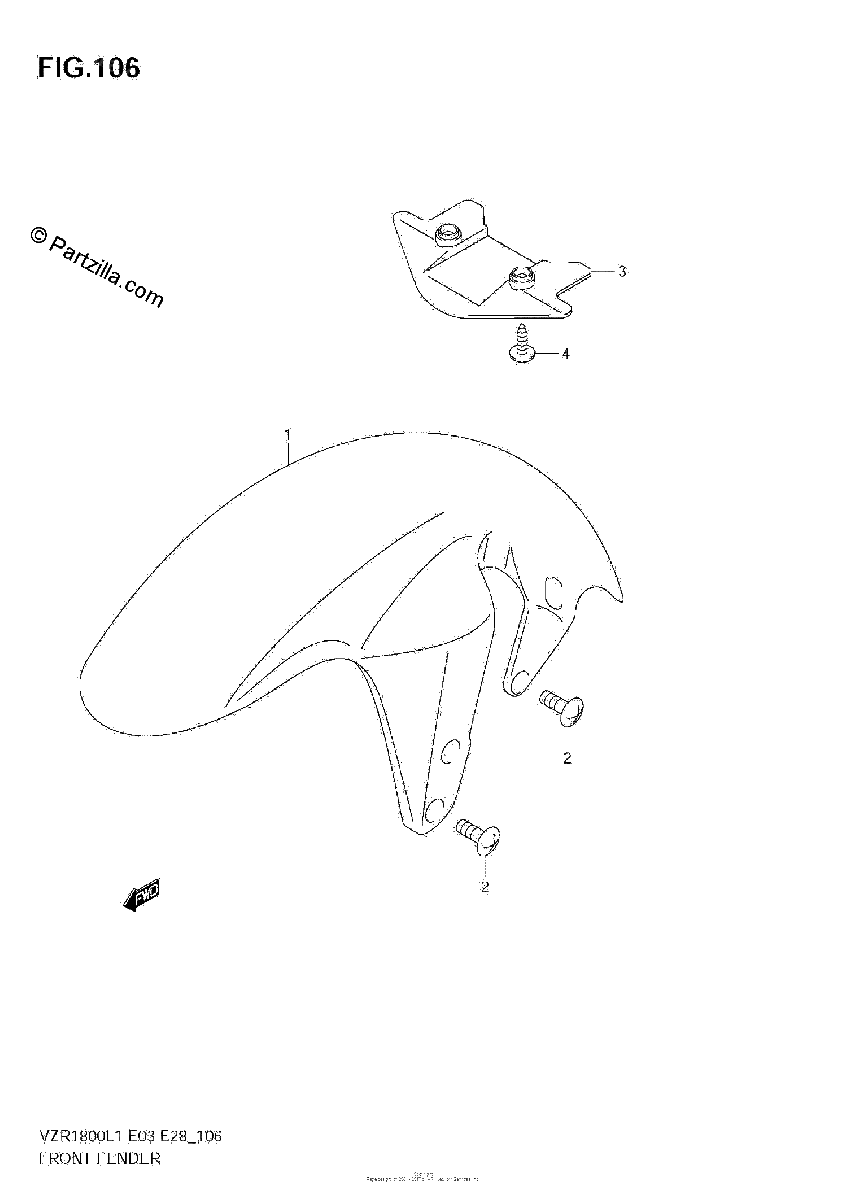 Diagrama de FRONT FENDER VZR1800 L1 E3