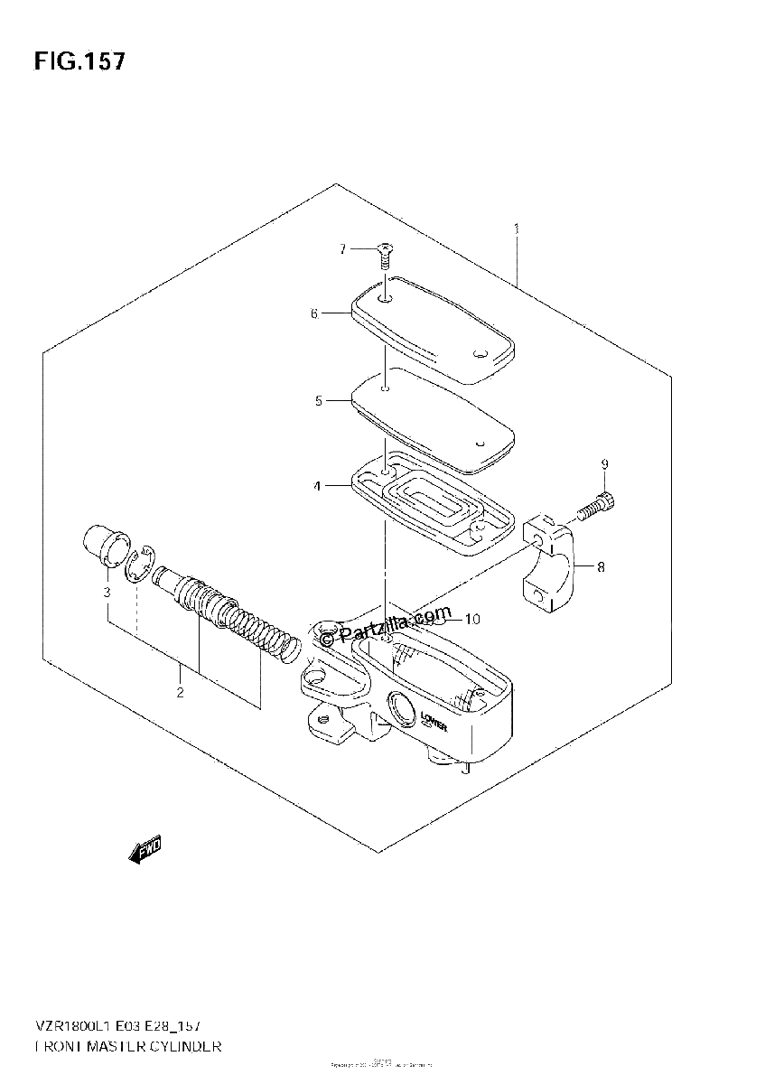 Diagrama de FRONT MASTER CYLINDER VZR1800 L1 E33