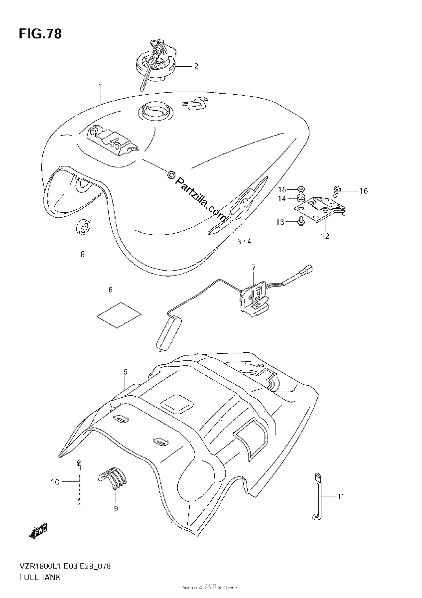 Diagrama de FUEL TANK VZR1800 L1 E28