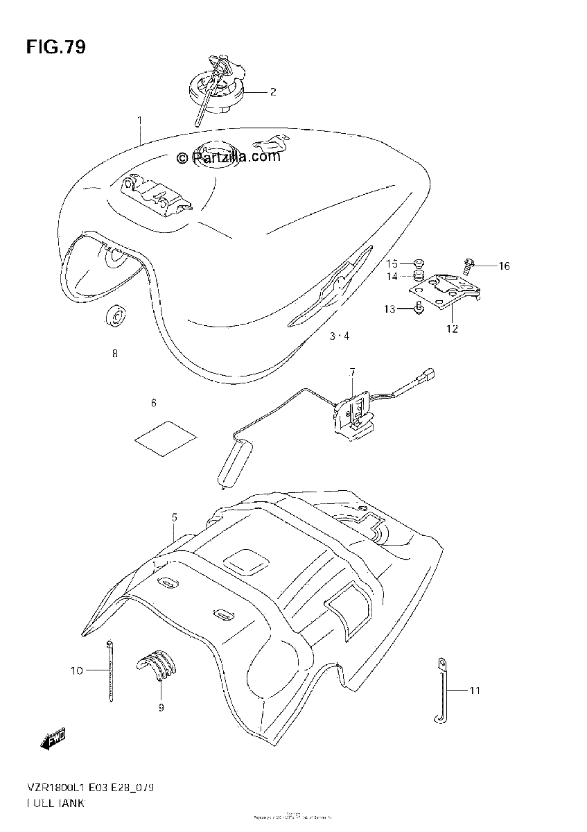 Diagrama de FUEL TANK VZR1800 L1 E33
