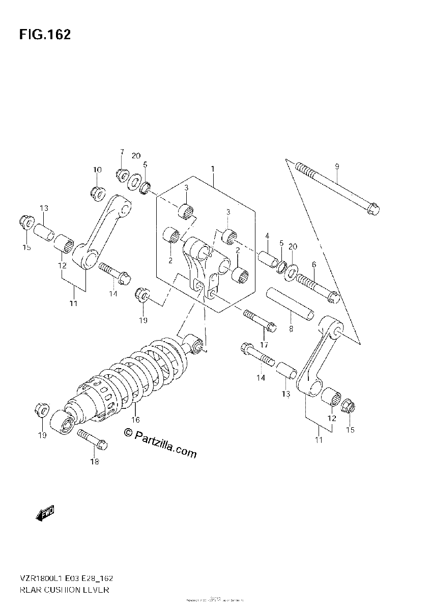 Diagrama de REAR CUSHION LEVER VZR1800 L1 E3