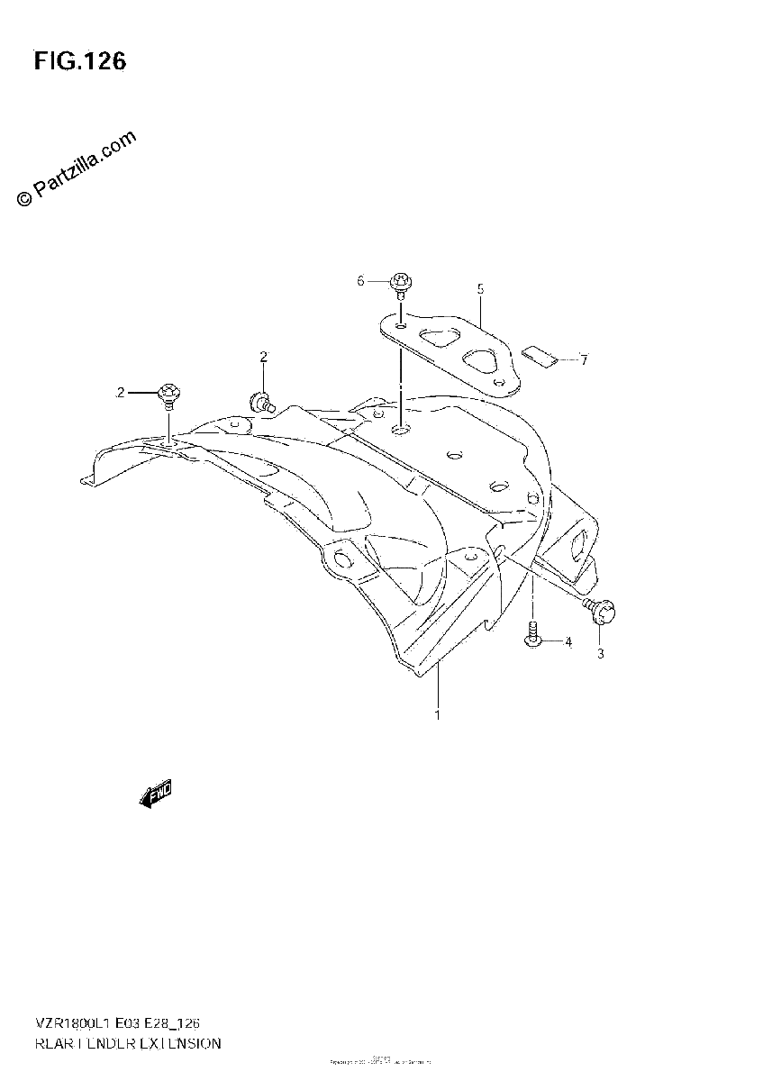 Diagrama de REAR FENDER EXTENSION