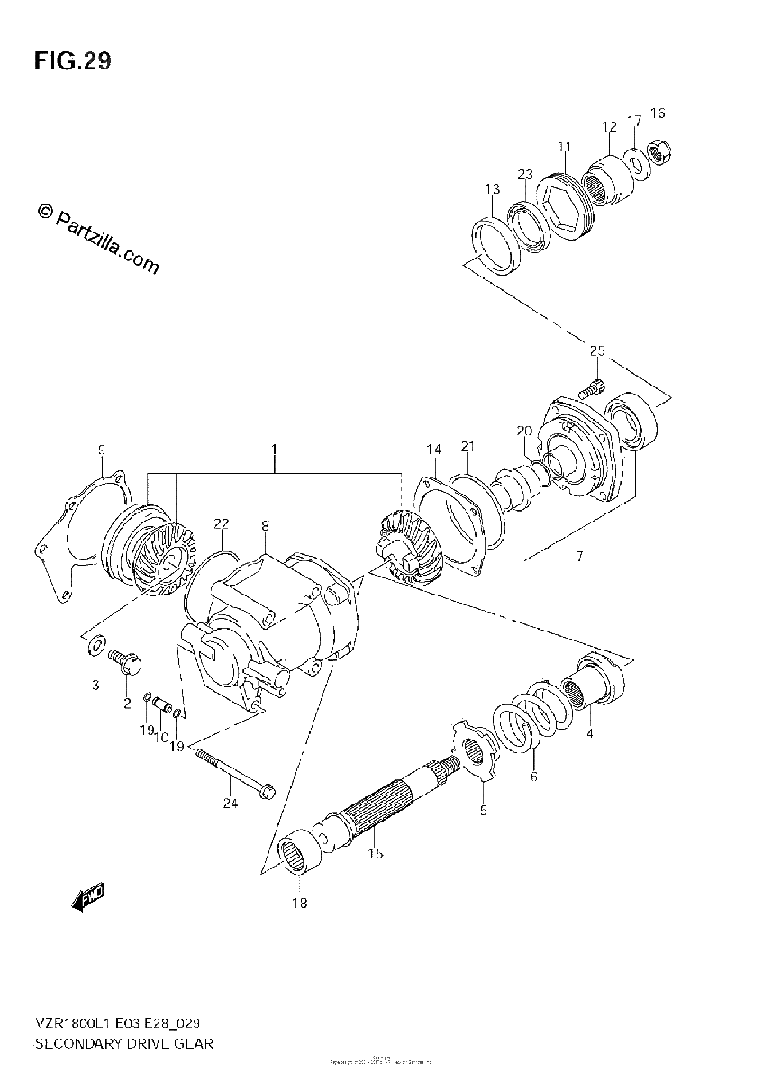 Diagrama de SECONDARY DRIVE GEAR