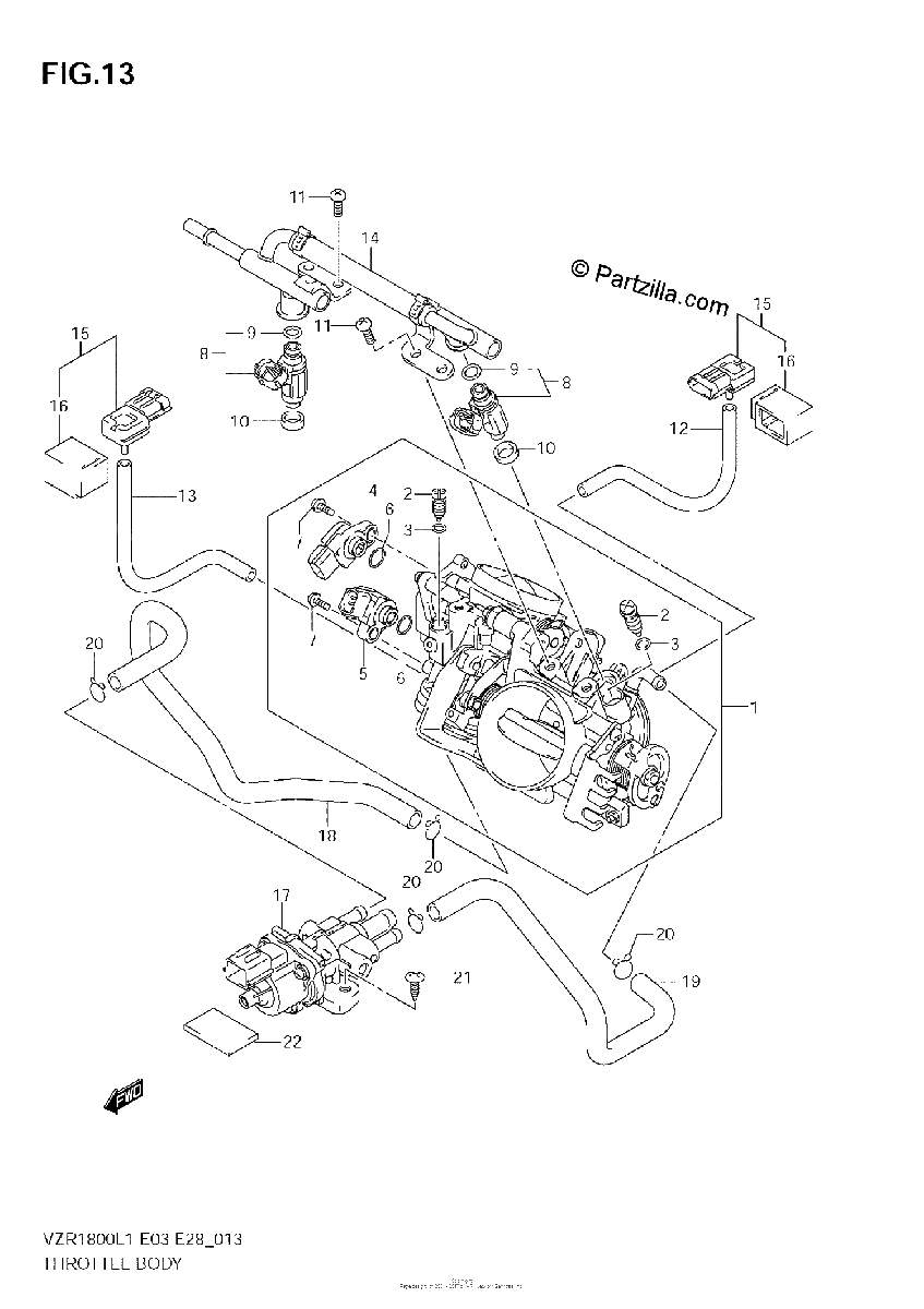 Diagrama de THROTTLE BODY VZR1800 L1 E3