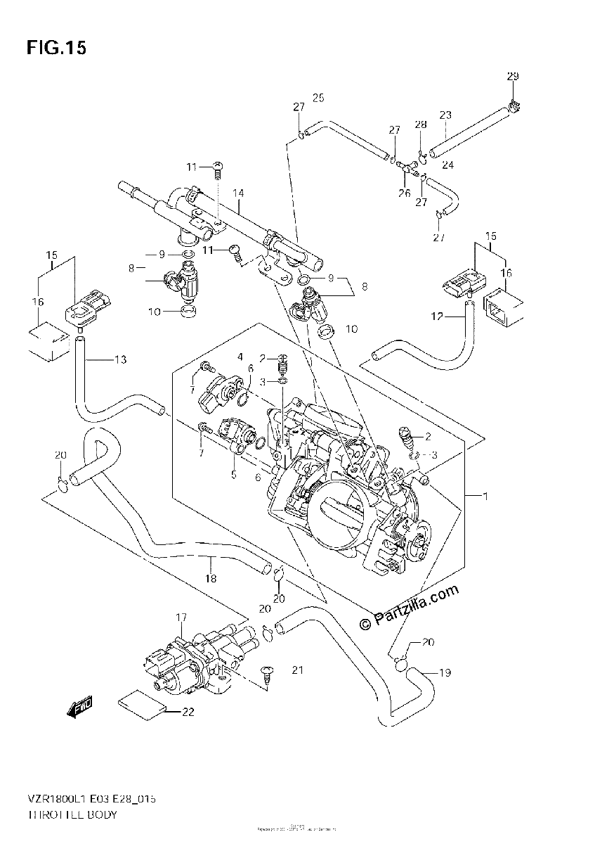 Diagrama de THROTTLE BODY VZR1800 L1 E33