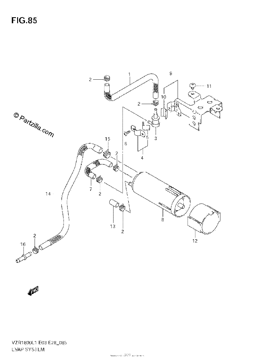 Diagrama de EVAP SYSTEM VZR1800Z L1 E33