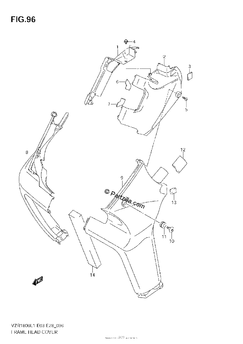 Diagrama de FRAME HEAD COVER VZR1800Z L1 E3