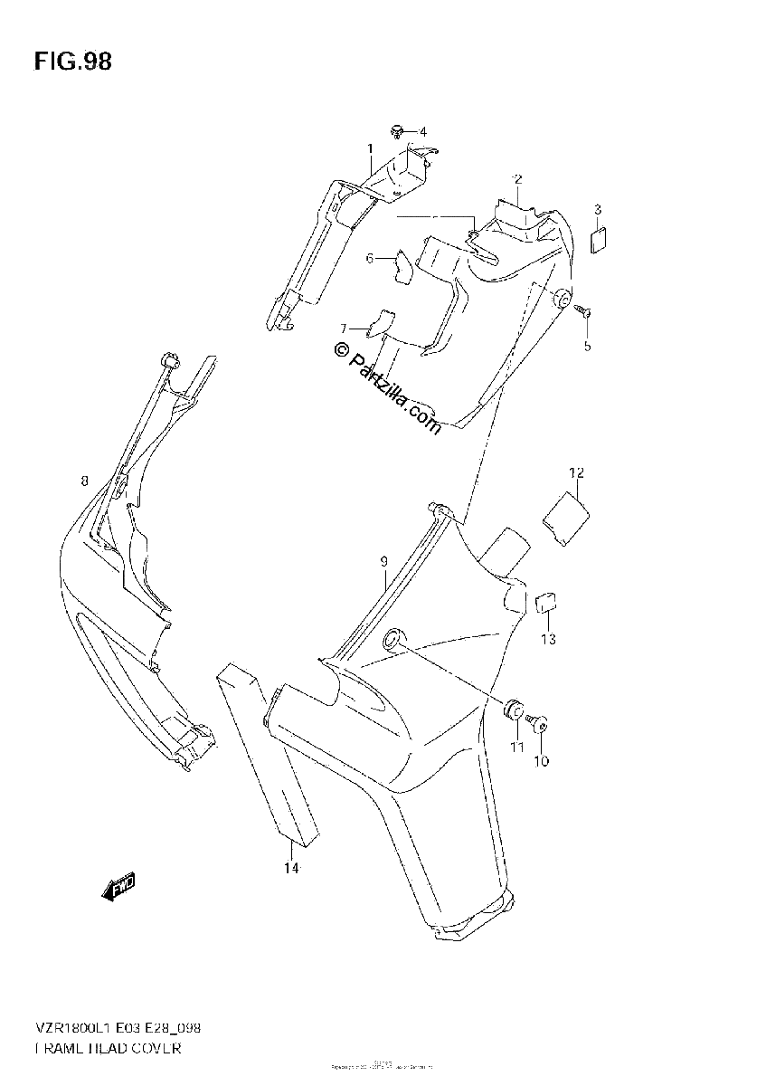 Diagrama de FRAME HEAD COVER VZR1800Z L1 E33
