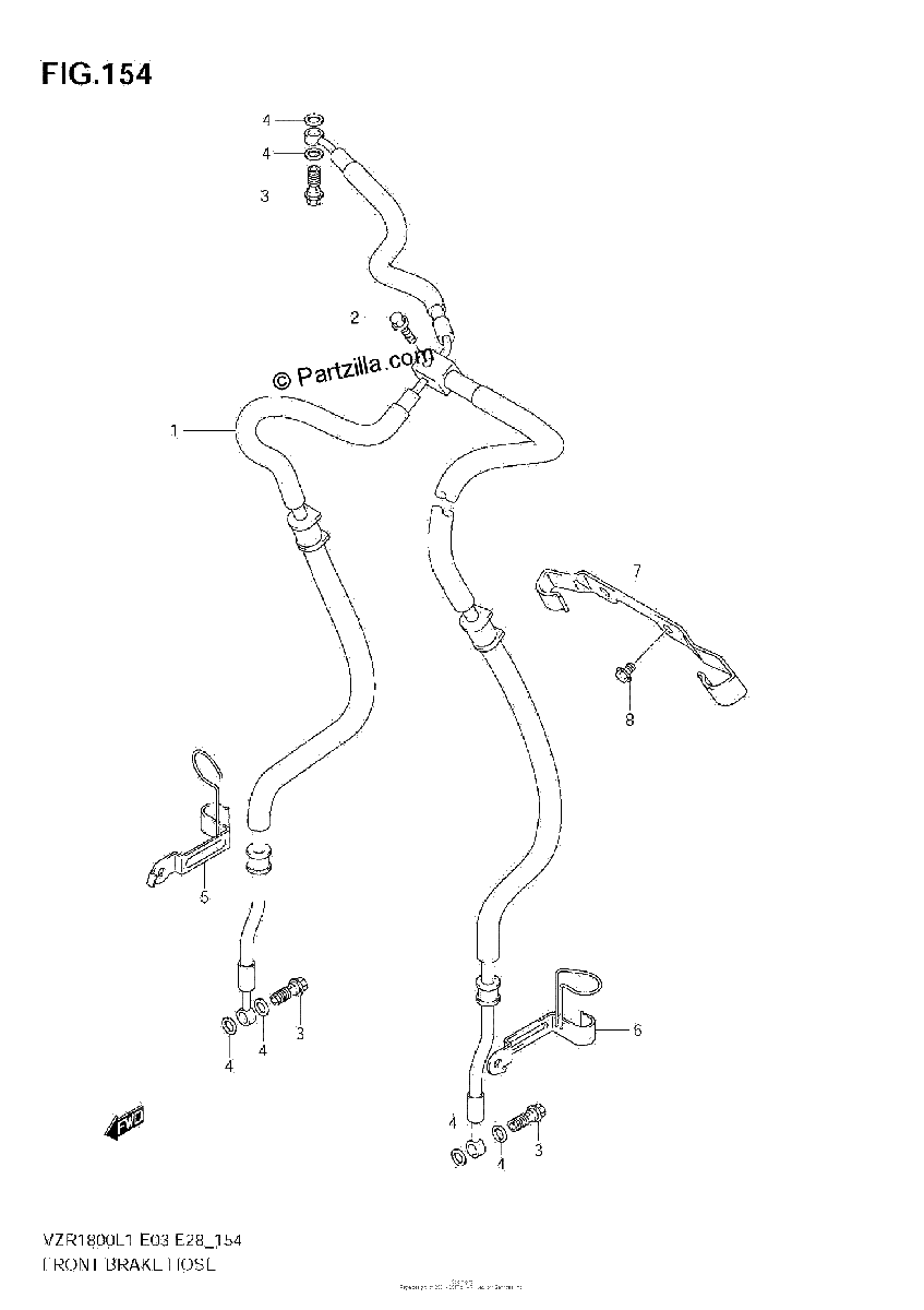 Diagrama de FRONT BRAKE HOSE