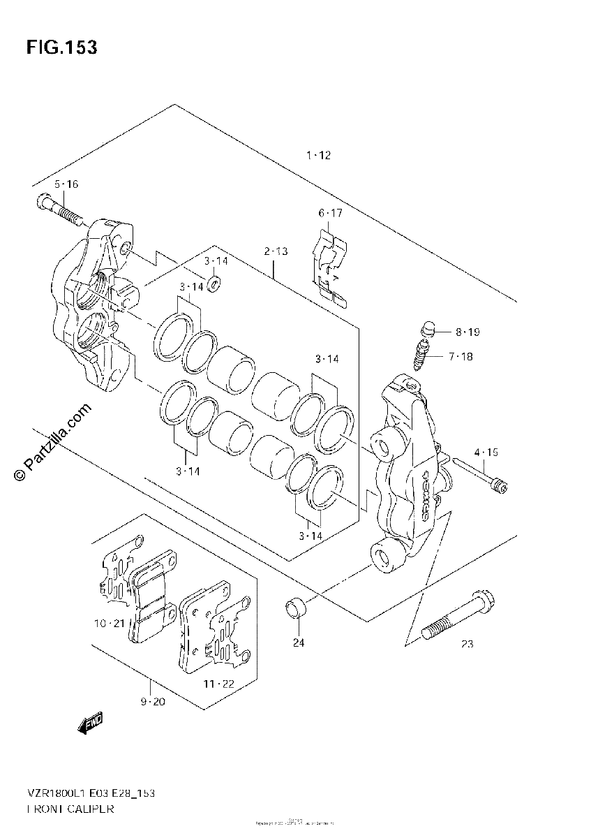 Diagrama de FRONT CALIPER