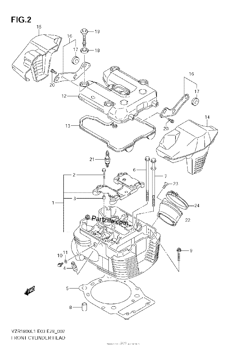 Diagrama de FRONT CYLINDER HEAD