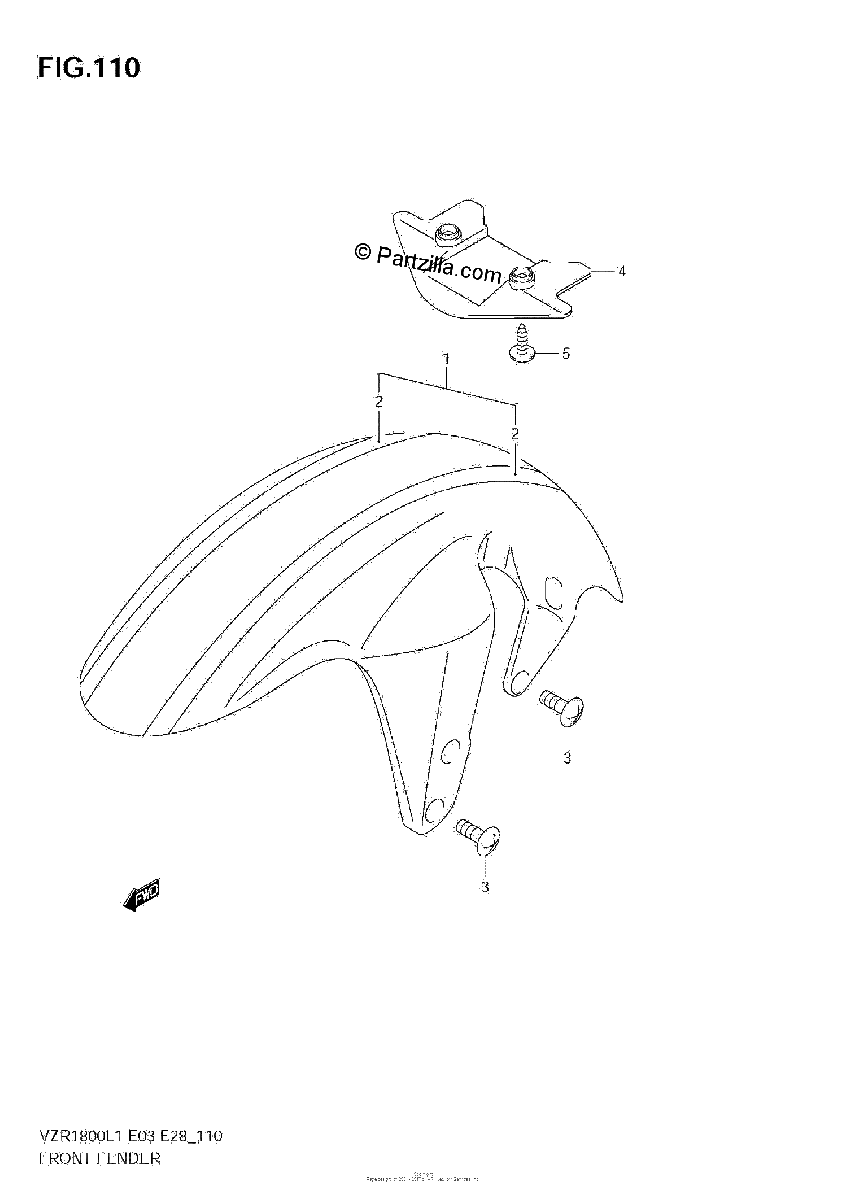 Diagrama de FRONT FENDER VZR1800Z L1 E28