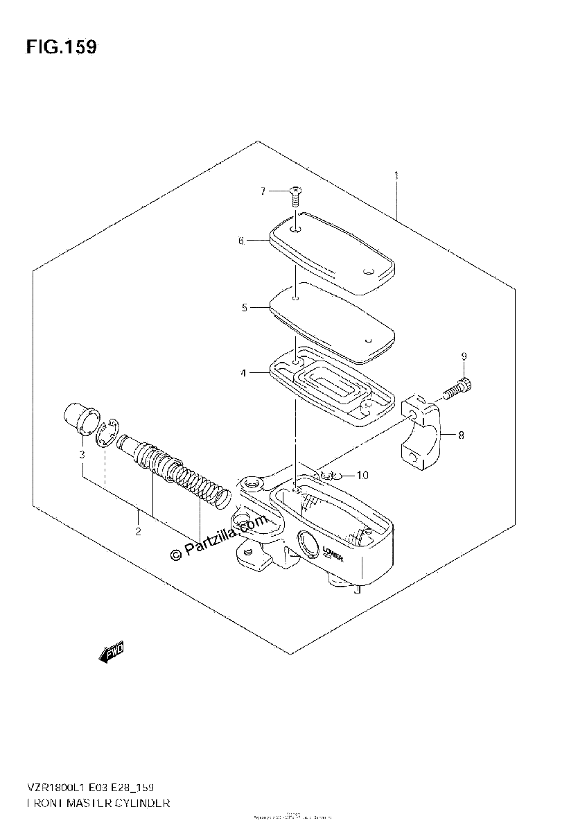 Diagrama de FRONT MASTER CYLINDER VZR1800Z L1 E28