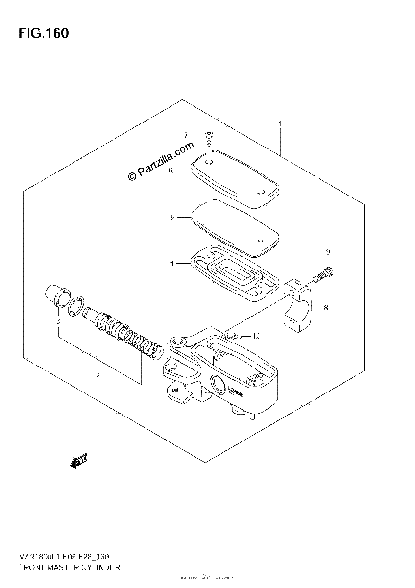 Diagrama de FRONT MASTER CYLINDER VZR1800Z L1 E33