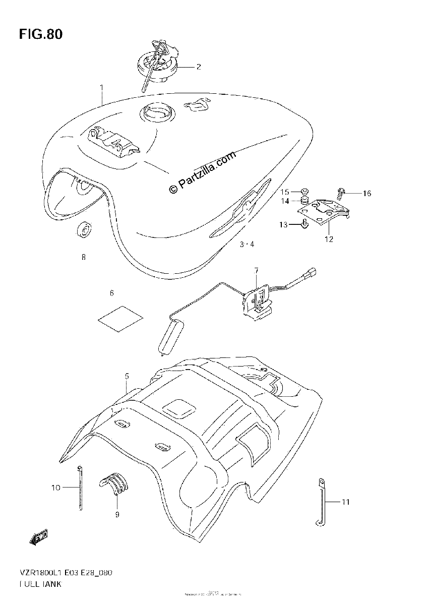Diagrama de FUEL TANK VZR1800Z L1 E3