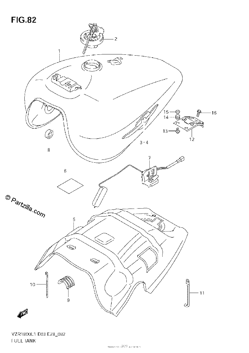 Diagrama de FUEL TANK VZR1800Z L1 E33