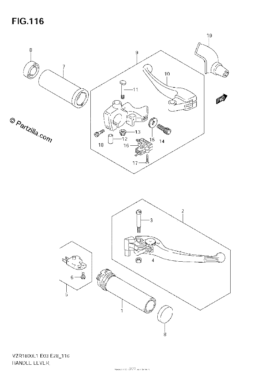 Diagrama de HANDLE LEVER VZR1800Z L1 E3