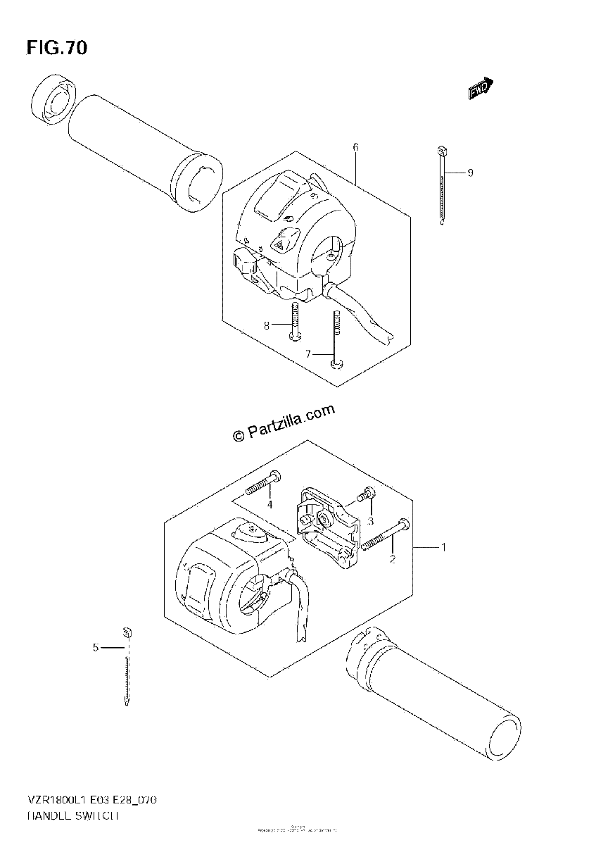 Diagrama de HANDLE SWITCH VZR1800Z L1 E28