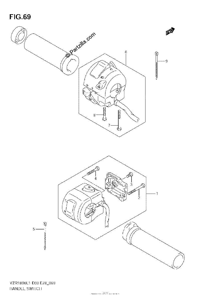 Diagrama de HANDLE SWITCH VZR1800Z L1 E3