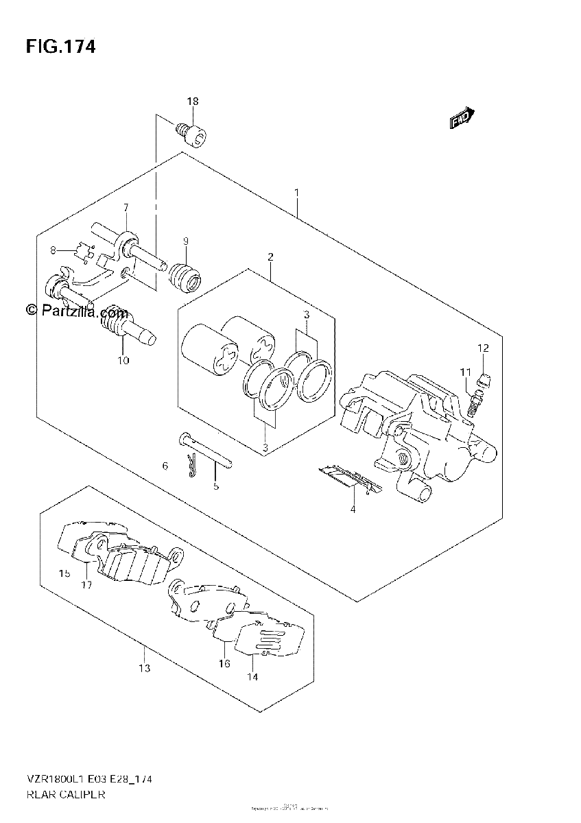 Diagrama de REAR CALIPER