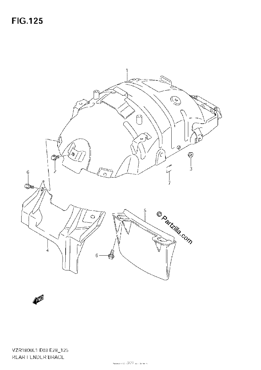 Diagrama de REAR FENDER BRACE