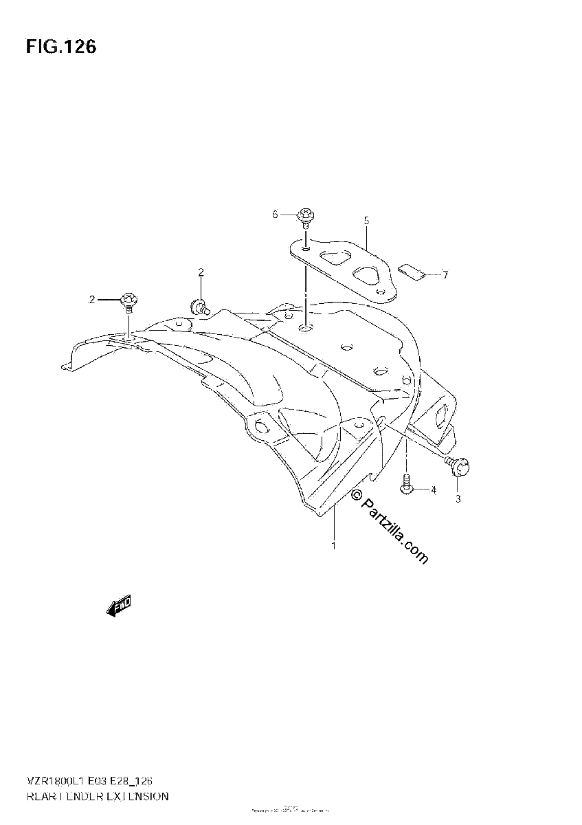 Diagrama de REAR FENDER EXTENSION