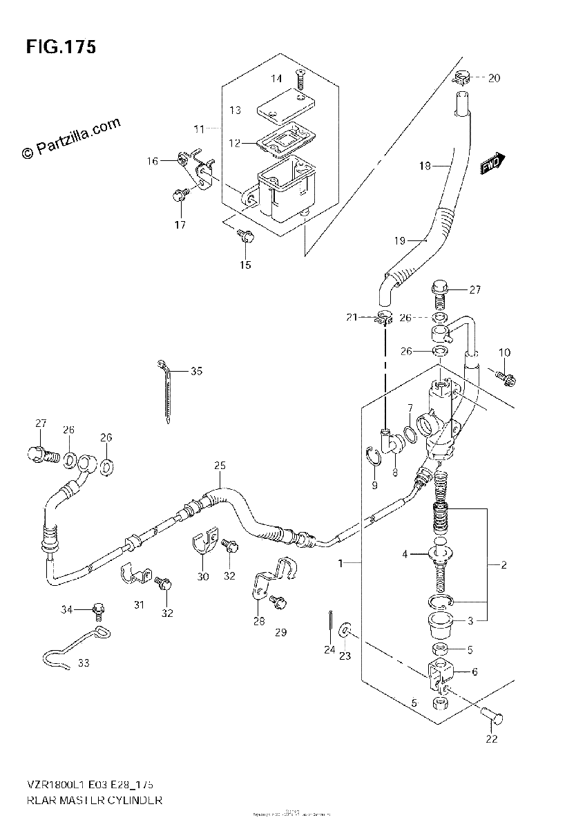 Diagrama de REAR MASTER CYLINDER