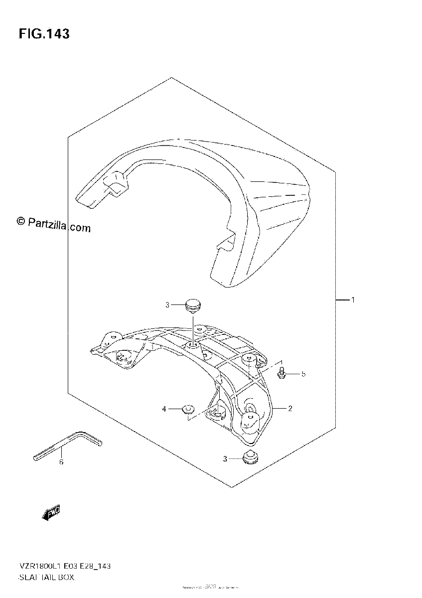 Diagrama de SEAT TAIL BOX VZR1800Z L1 E28