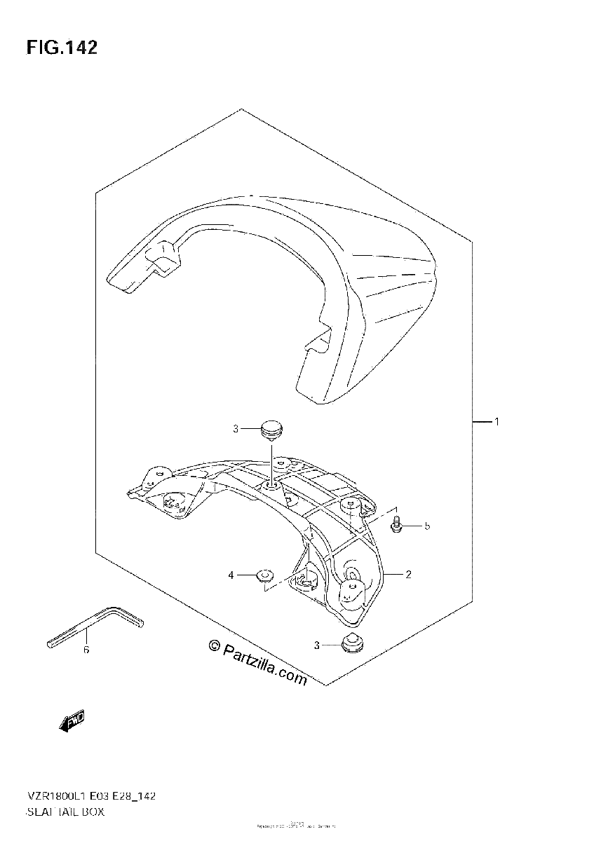 Diagrama de SEAT TAIL BOX VZR1800Z L1 E3