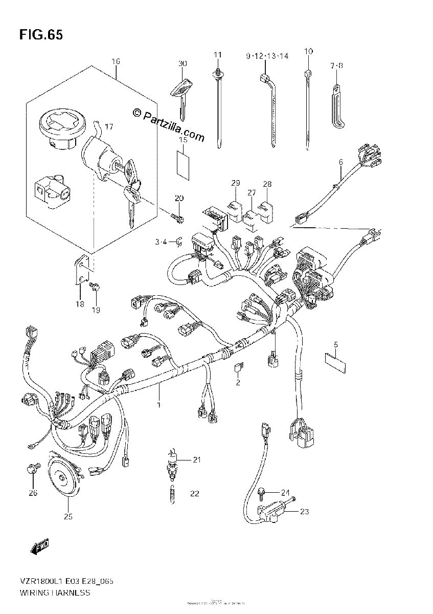Diagrama de WIRING HARNESS VZR1800Z L1 E33