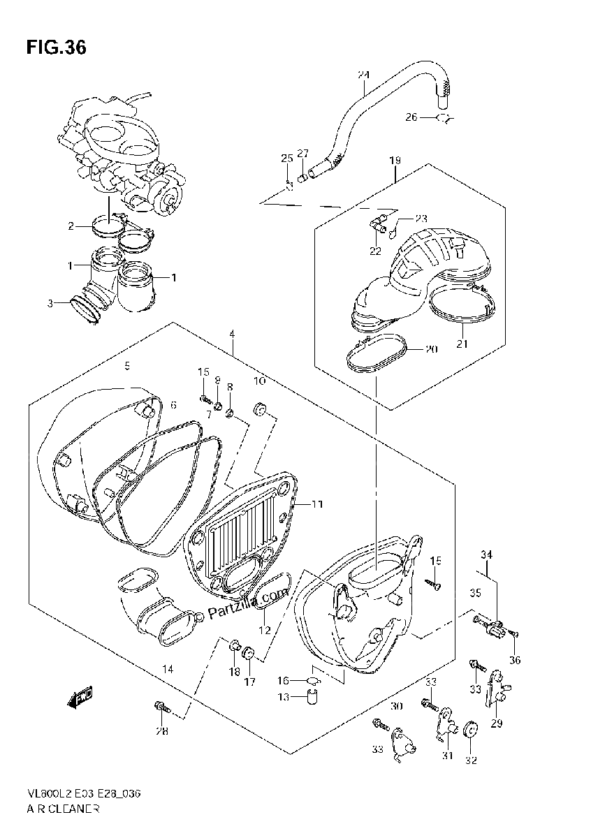 Diagrama de AIR CLEANER