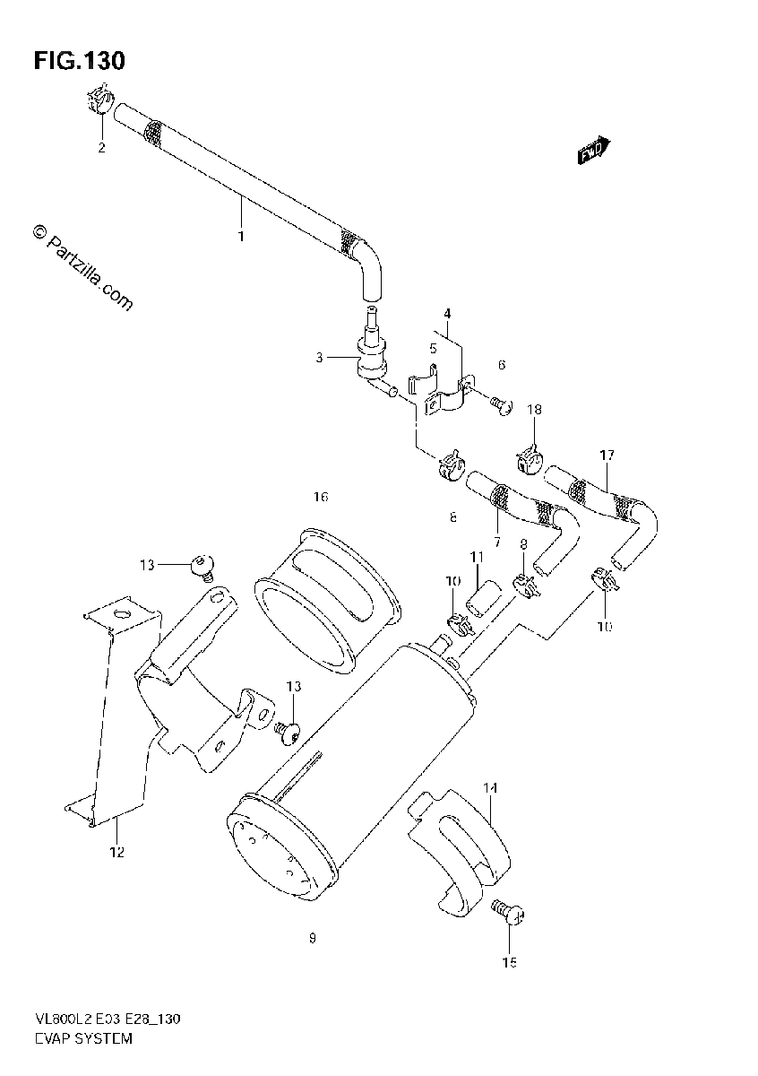 Diagrama de EVAP SYSTEM VL800C E33