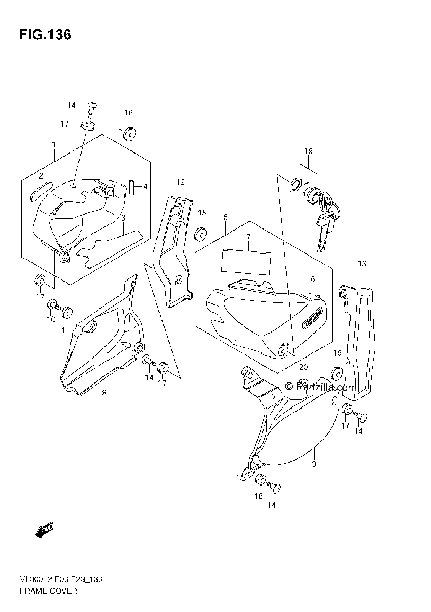 Diagrama de FRAME COVER VL800C E28