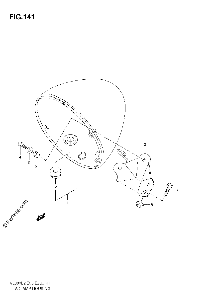 Diagrama de HEADLAMP HOUSING