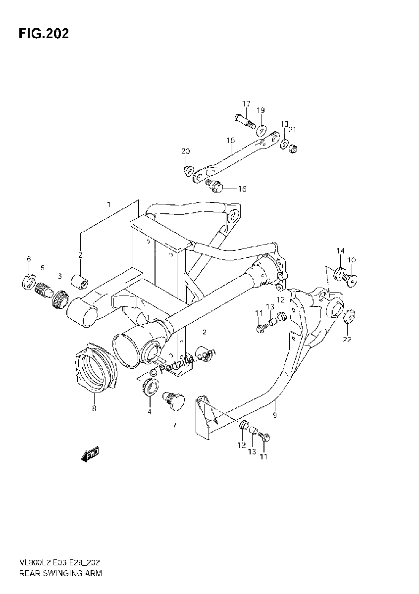 Diagrama de REAR SWINGING ARM
