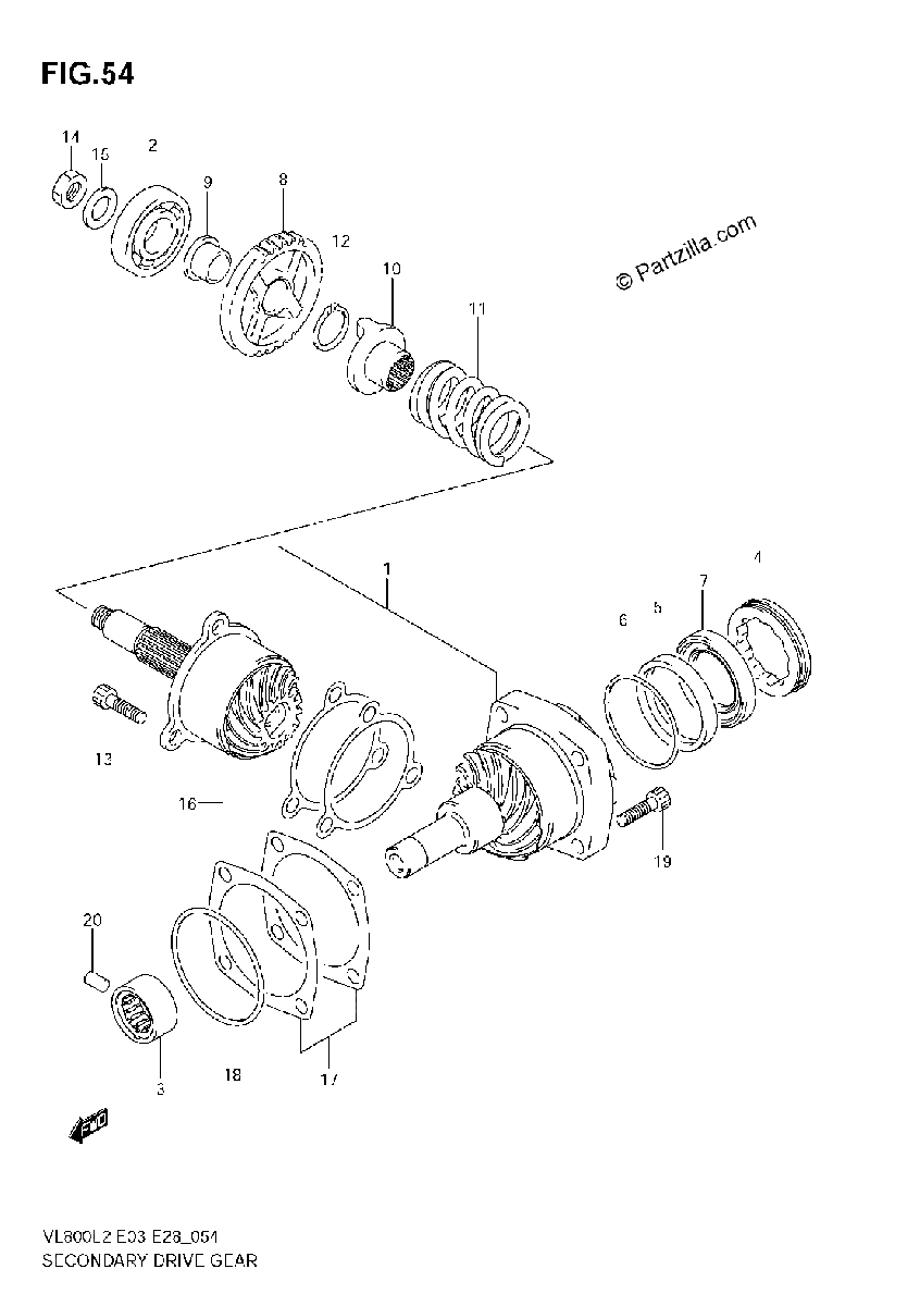 Diagrama de SECONDARY DRIVE GEAR