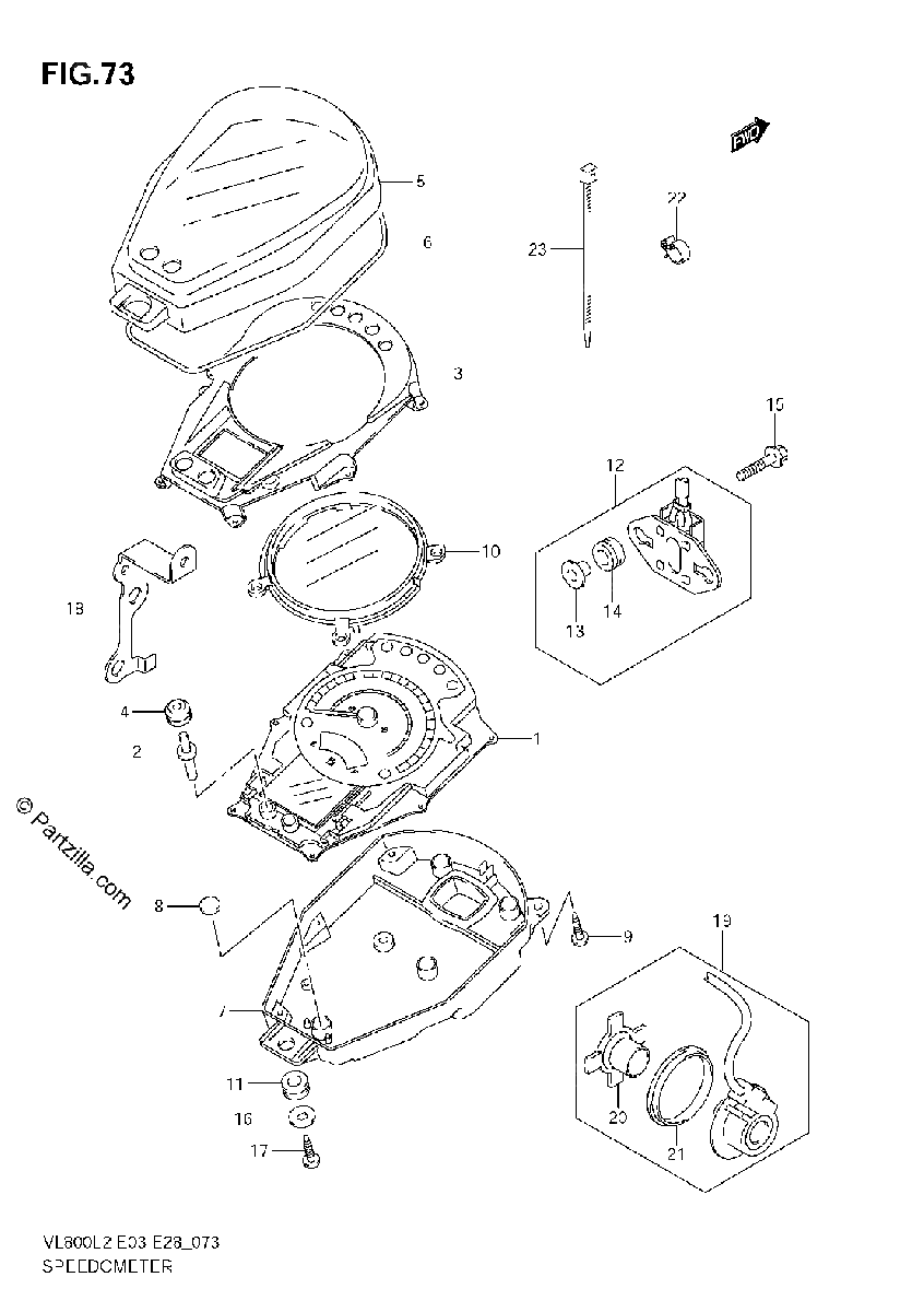 Diagrama de SPEEDOMETER VL800C E28