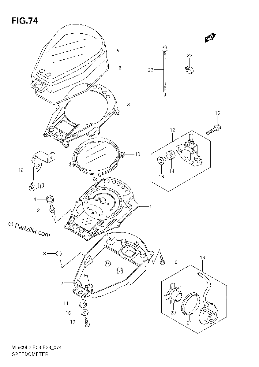 Diagrama de SPEEDOMETER VL800C E33
