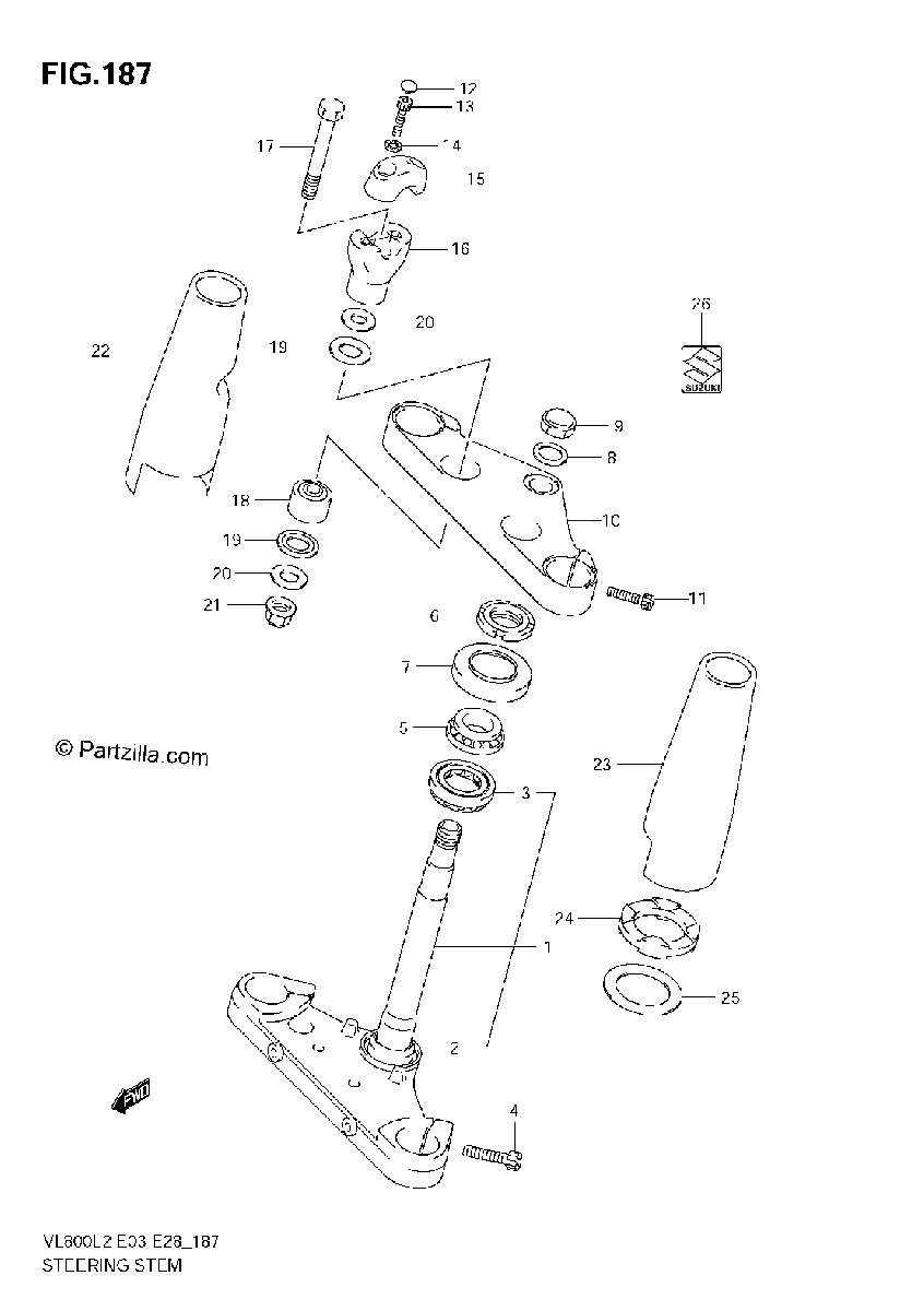 Diagrama de STEERING STEM VL800C E33