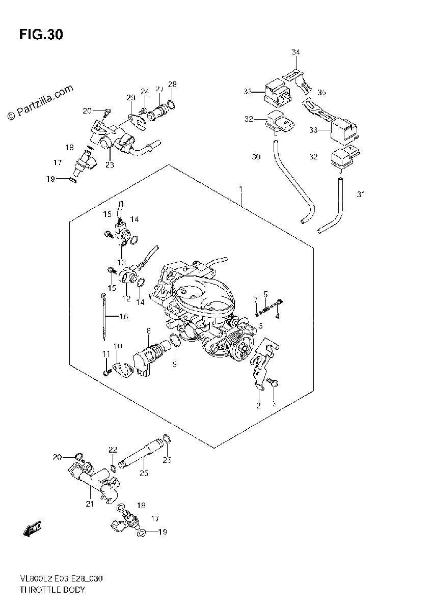 Diagrama de THROTTLE BODY VL800C E03