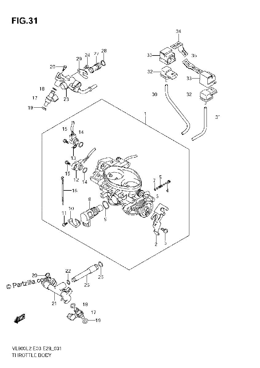 Diagrama de THROTTLE BODY VL800C E28