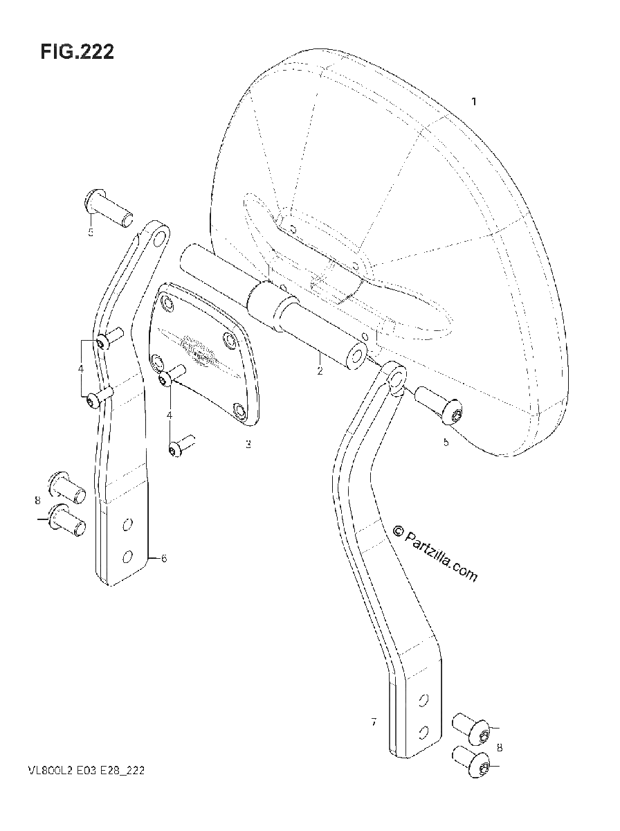 Diagrama de BACKREST MOUNTS SADDLEBAGS C50T