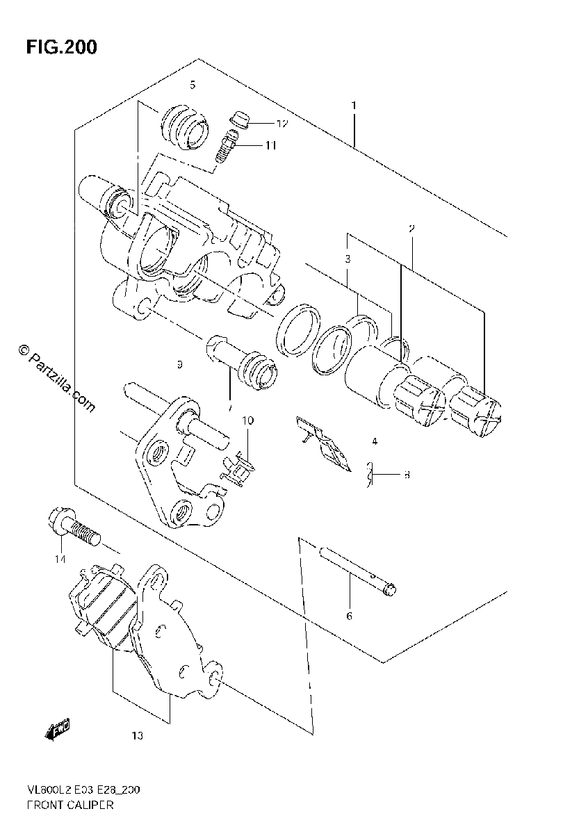 Diagrama de FRONT CALIPER