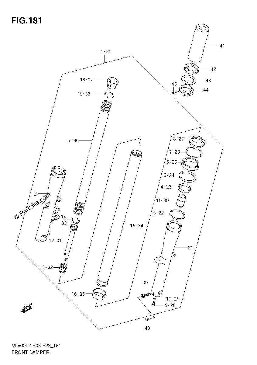 Diagrama de FRONT DAMPER