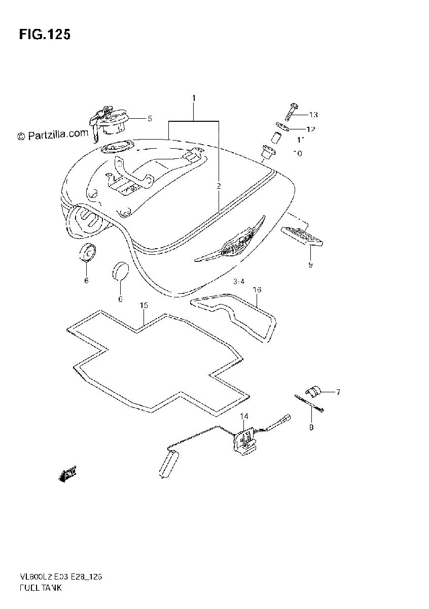 Diagrama de FUEL TANK VL800T E03