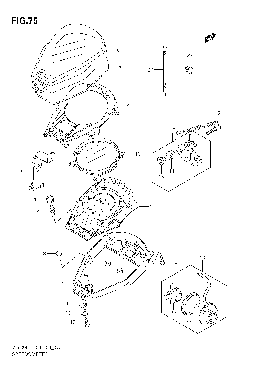 Diagrama de SPEEDOMETER VL800T E03