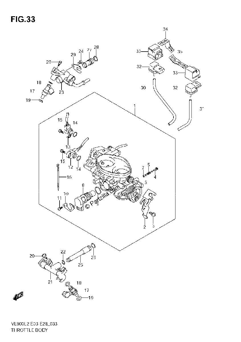 Diagrama de THROTTLE BODY VL800T E03