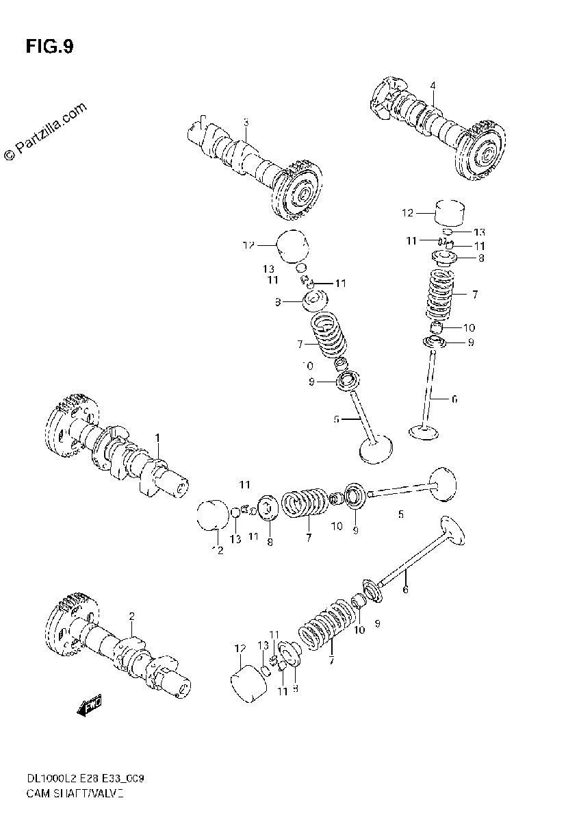 Diagrama de CAM SHAFT VALVE
