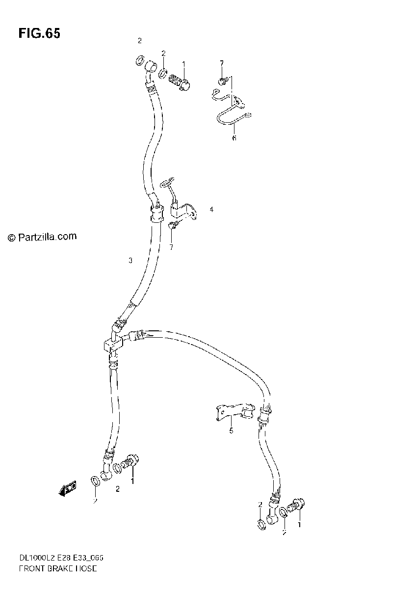 Diagrama de FRONT BRAKE HOSE