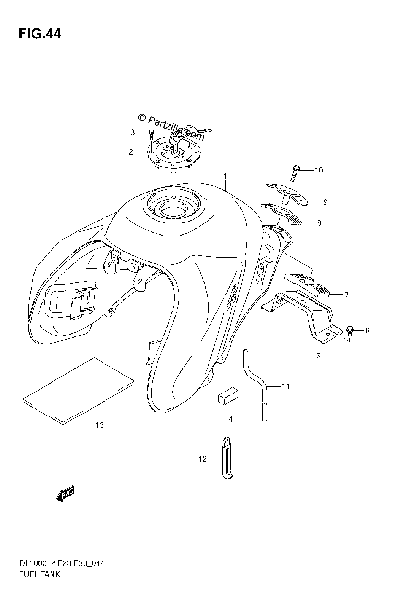 Diagrama de FUEL TANK DL1000 L2 E33